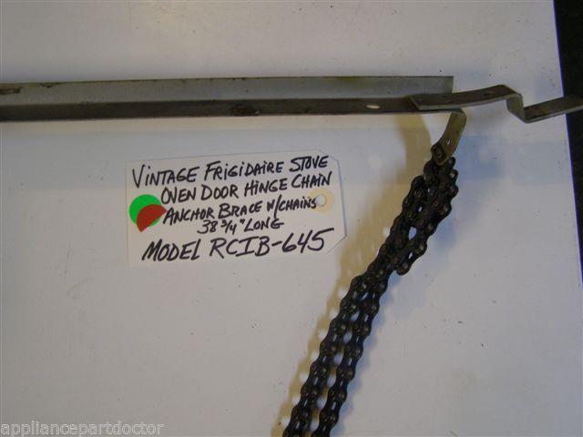 Model RCIB-645 Vintage Frigidaire Flair Stove Oven Door Hinge Chain Anchor Brace Model RCIB-645 Vintage Frigidaire Flair Stove Oven Door Hinge Chain Anchor Brace